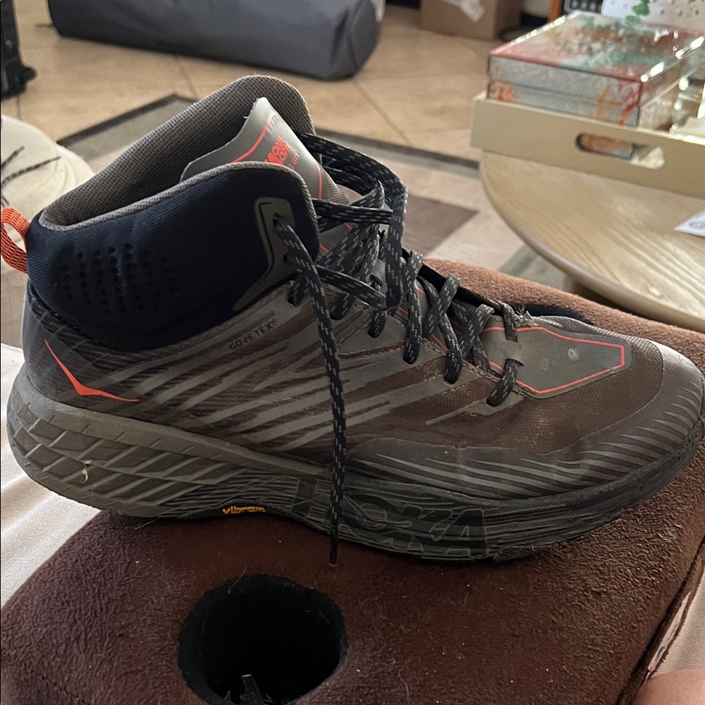 Hoka Men's Black and Orange Athletic Shoes